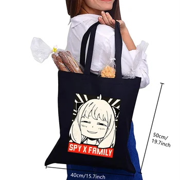 Японское аниме Spy X Family Anya Оригинальный дизайн, белые модные дорожные сумки унисекс, черная сумка для покупок